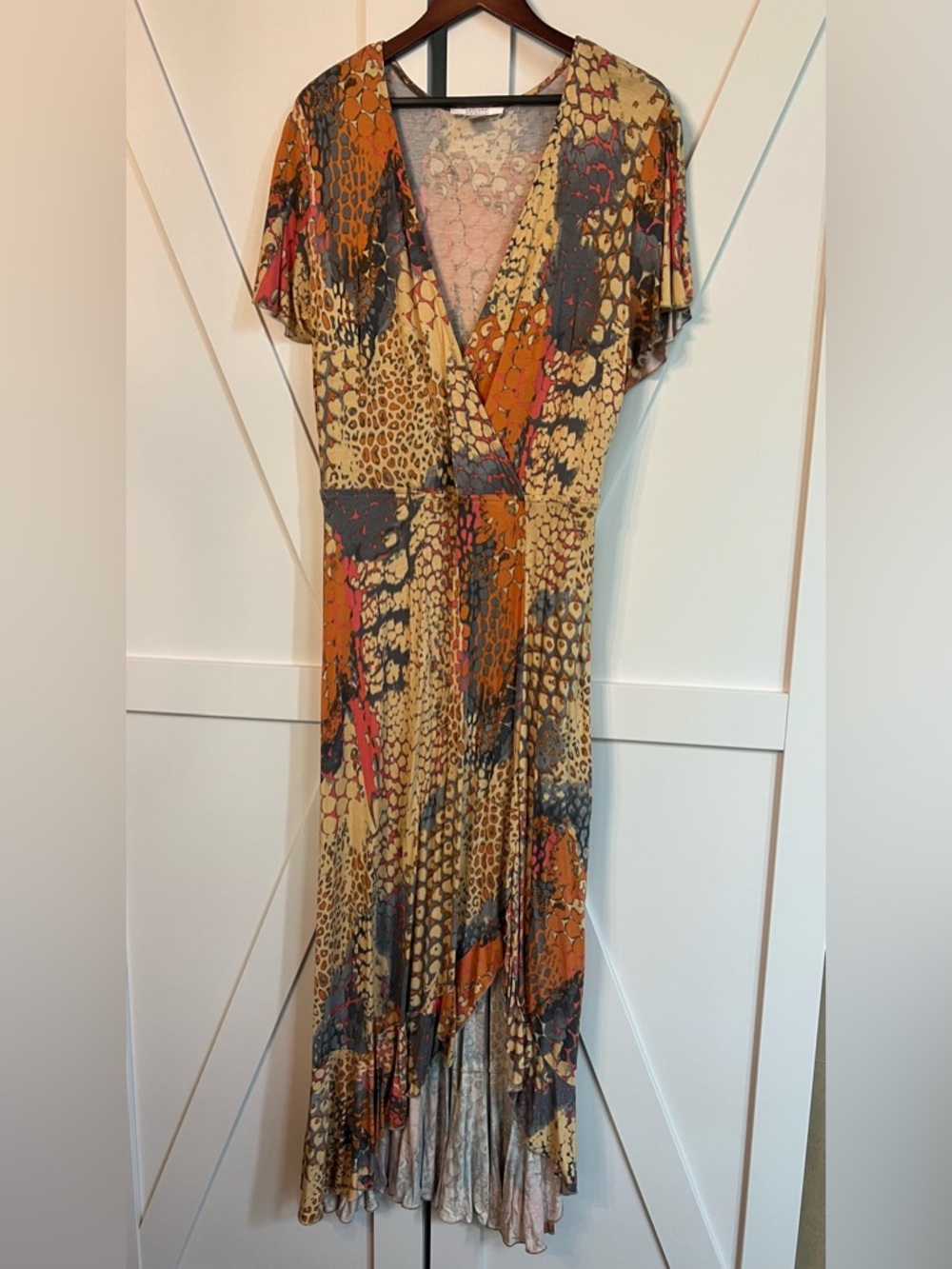 VENUS Multi-Color Print Wrap Maxi Dress